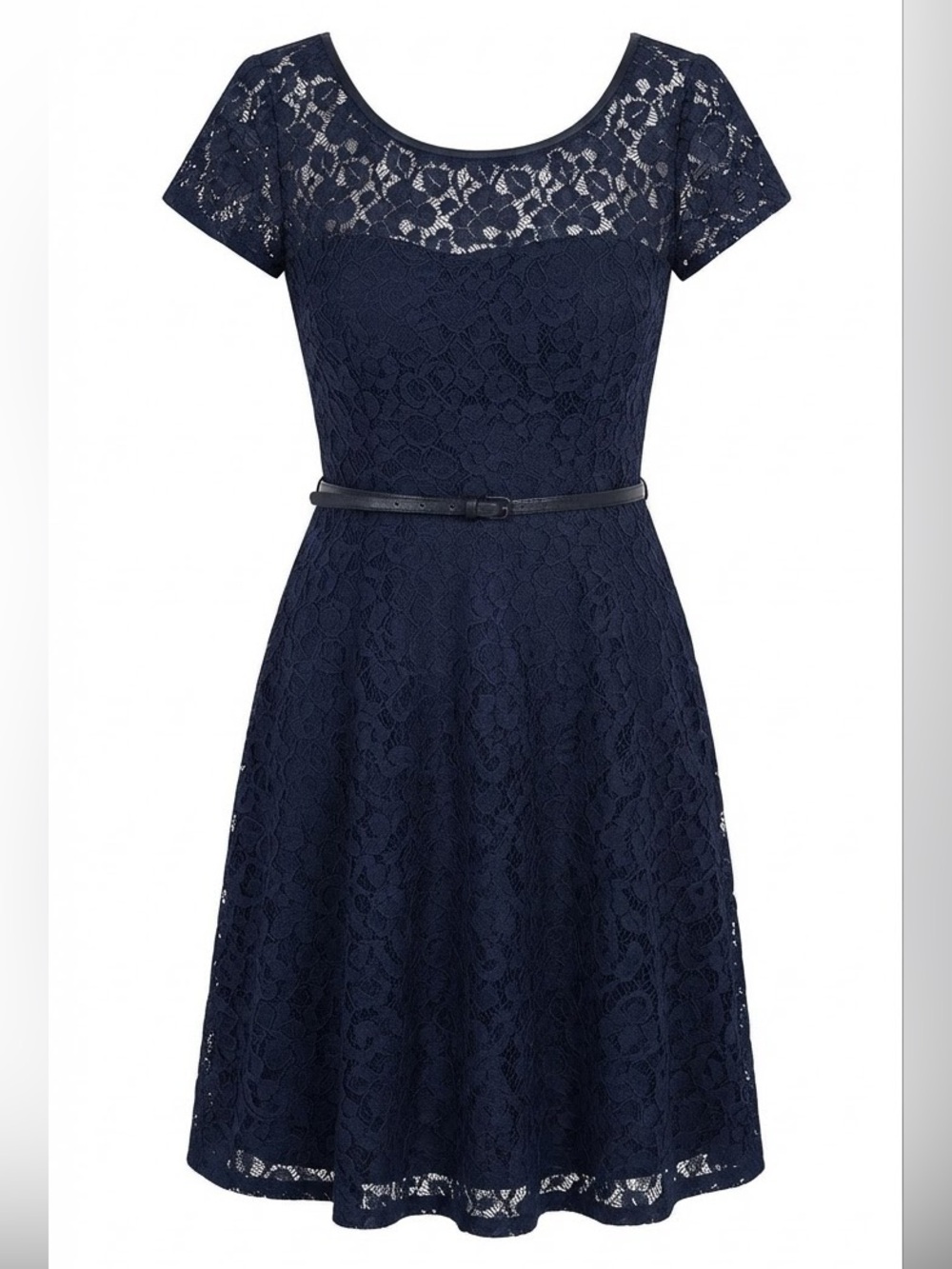 NWT White House Black Market Lace Navy Dress With Pockets
